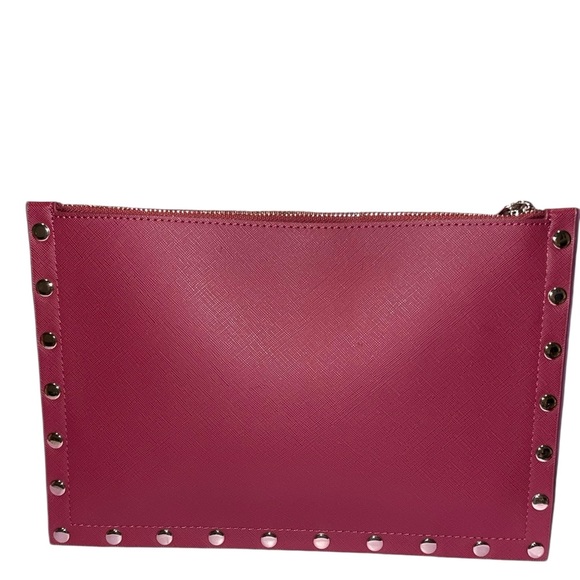 ββSOLDββ WHBM Stud Zip top Envelope Clutch w/detachable wrist strap - NWT - Picture 2 of 3